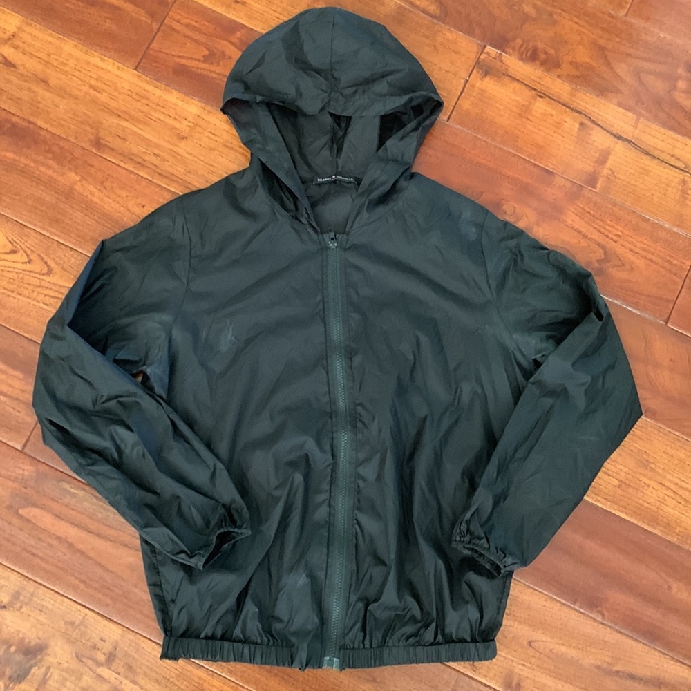 Brandy Melville Jacket OS Black Hooded Windbreaker small lightweight packable - Picture 4 of 9